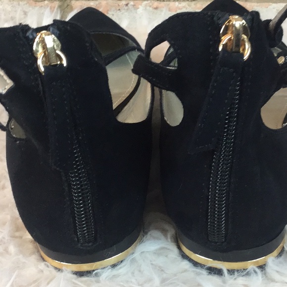a.n.a Gold Trimmed Black Flats - Picture 1 of 7